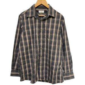 Nordstrom Men's‎ Long Sleeve Button Down Shirt Black Brown Size Large